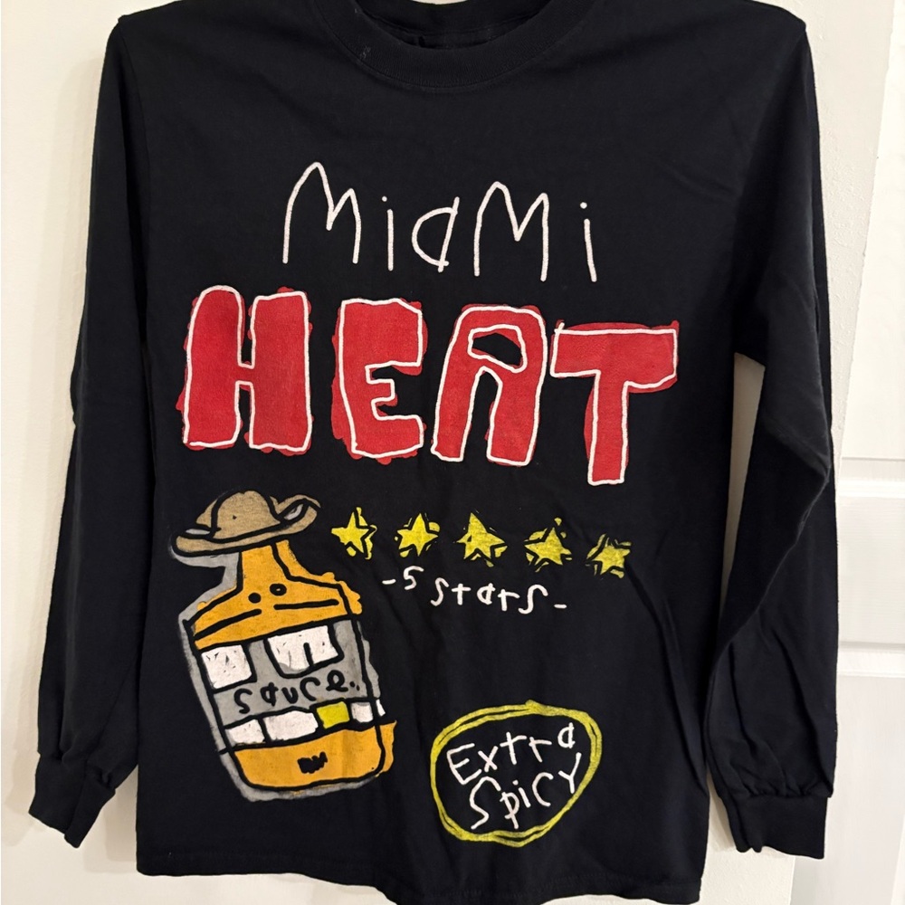 Black and Red Miami HEAT Long Sleeve Tee